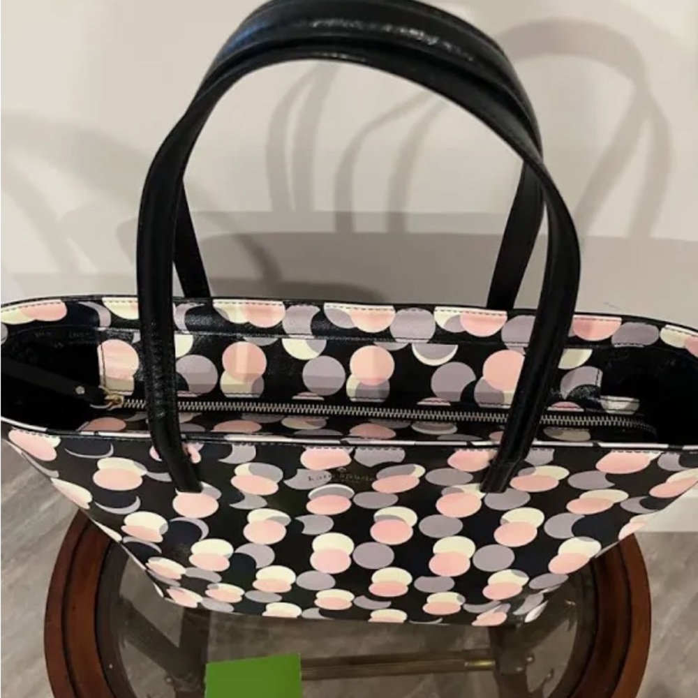 Kate Spade Polka Dot Tote Bag - Black and Pink